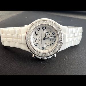 Ceramic white techno watch
